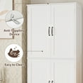 thumbnail image 2 of Homfa 71'' Bathroom Cabinet with 6 Storage Shelves, Freestanding Wooden Linen Cabinet for Living Room, White, 2 of 7