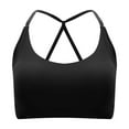 thumbnail image 5 of DuoJiaJ Women V Neck Sports Bras CrissCross Strappy Wirefree Padded Low Impact Yoga Gym Bra Workout Crop Tops Bras for Women Black, 5 of 5