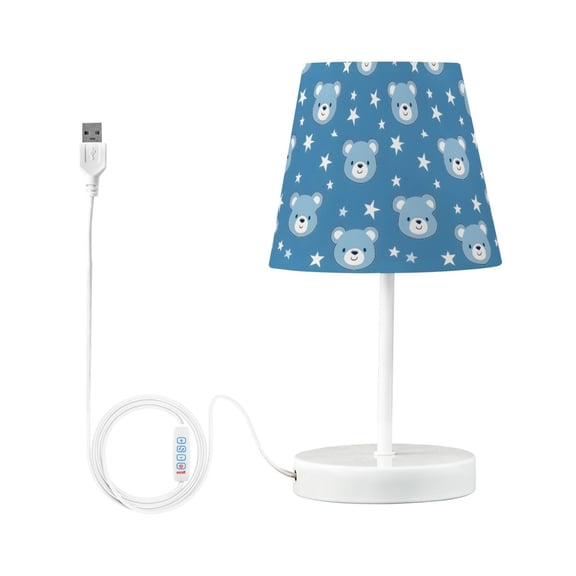 LED Desk Lamp Baby Bear Face and Star Table Nightstand Lamps with 3 Color Temperatures for Home Bedroom Living Room Decor 6x11
