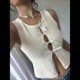 thumbnail image 4 of Camiseta Sin Mangas de Verano para Mujer, Cuello Redondo, Ajustada, de Punto Acanalado Y2K L, 4 of 7