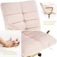 thumbnail image 5 of Velvet Desk Chair with Arms, Adjustable Height Home Office Chair, Mid-Back Upholstered Vanity Chair with 360° Swivel and Wheels for Living Room or Study, Light Pink, 5 of 8