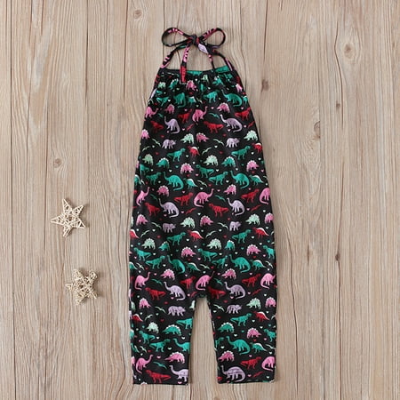 

THE WILD Baby Girls Jumpsuit Summer Casual Rompers Cute Strap Backless Kids Outfits