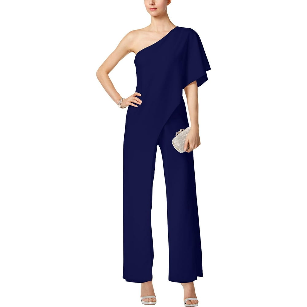 Adrianna Papell - Adrianna Papell Womens One Shoulder Draped Jumpsuit ...
