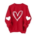 thumbnail image 1 of Chandail à Capuchon Doublé en Molleton pour Enfants à Manches Longues, Chandail Décontracté à Col Rond avec Imprimé, Coupe Ample pour la Chaleur, Rouge pour la Saint-Valentin, pour Garçons et Filles de 1 à 13 Ans, 1 of 5