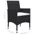 thumbnail image 4 of vidaXL 3 Piece Garden Dining Set Black, 4 of 5