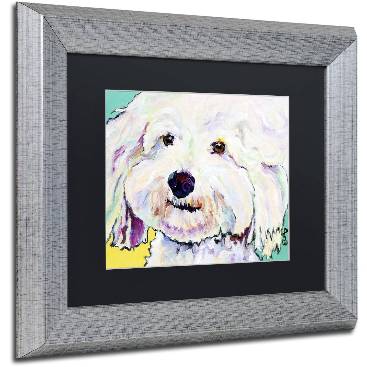 Trademark Fine Art "Buttons" Canvas Art by Pat Saunders-White Black Matte, Silver Frame
