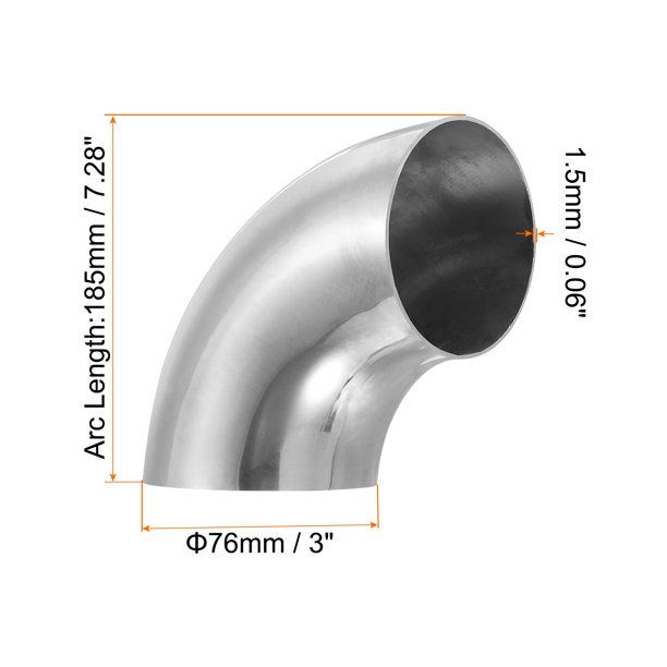 3 Inch Stainless Steel 90 Degree Bend 76mm Elbow E... - Grandado - Foto 4