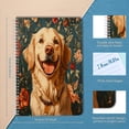 thumbnail image 2 of Spiral Notebook,Double-Wire Spiral College Lined Journal Notebook for Study and Notes,100 Pages,5.71x 8.26 in - The Adorable Allure of a Golden in a Cozy - floral Scene, 2 of 7