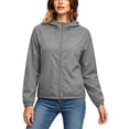 thumbnail image 7 of XUNKUSGA Womens Rain Jacket with Hood Classic Solid Color Sun Protection Full-Zip Hiking Jackets Lightweight Windbreaker Jacket Women with Elastic Cuffs,Gray,M, 7 of 7