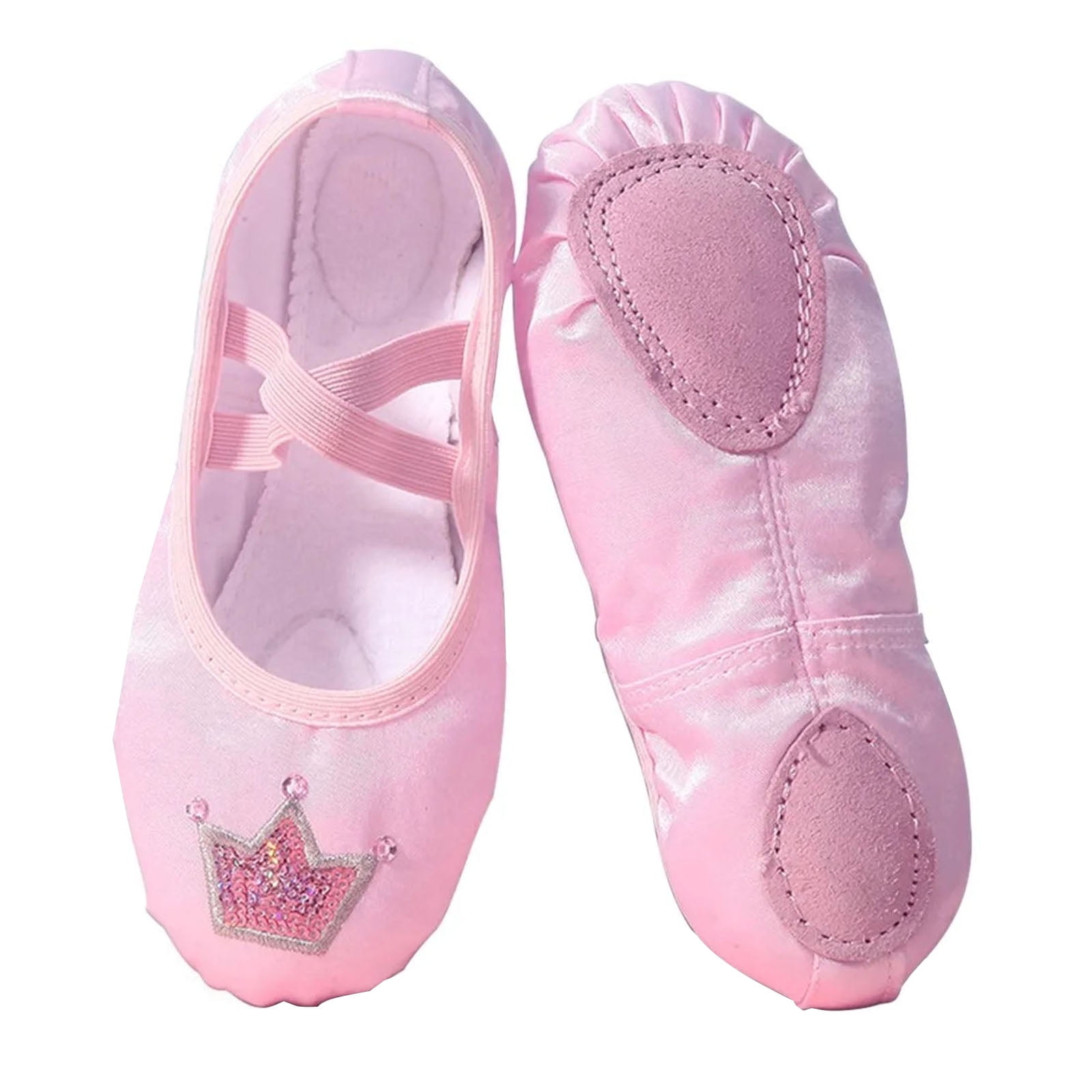 Zapatillas de ballet para nina bonitas zapatillas de ballet de saten para sala de practica Walmart en linea