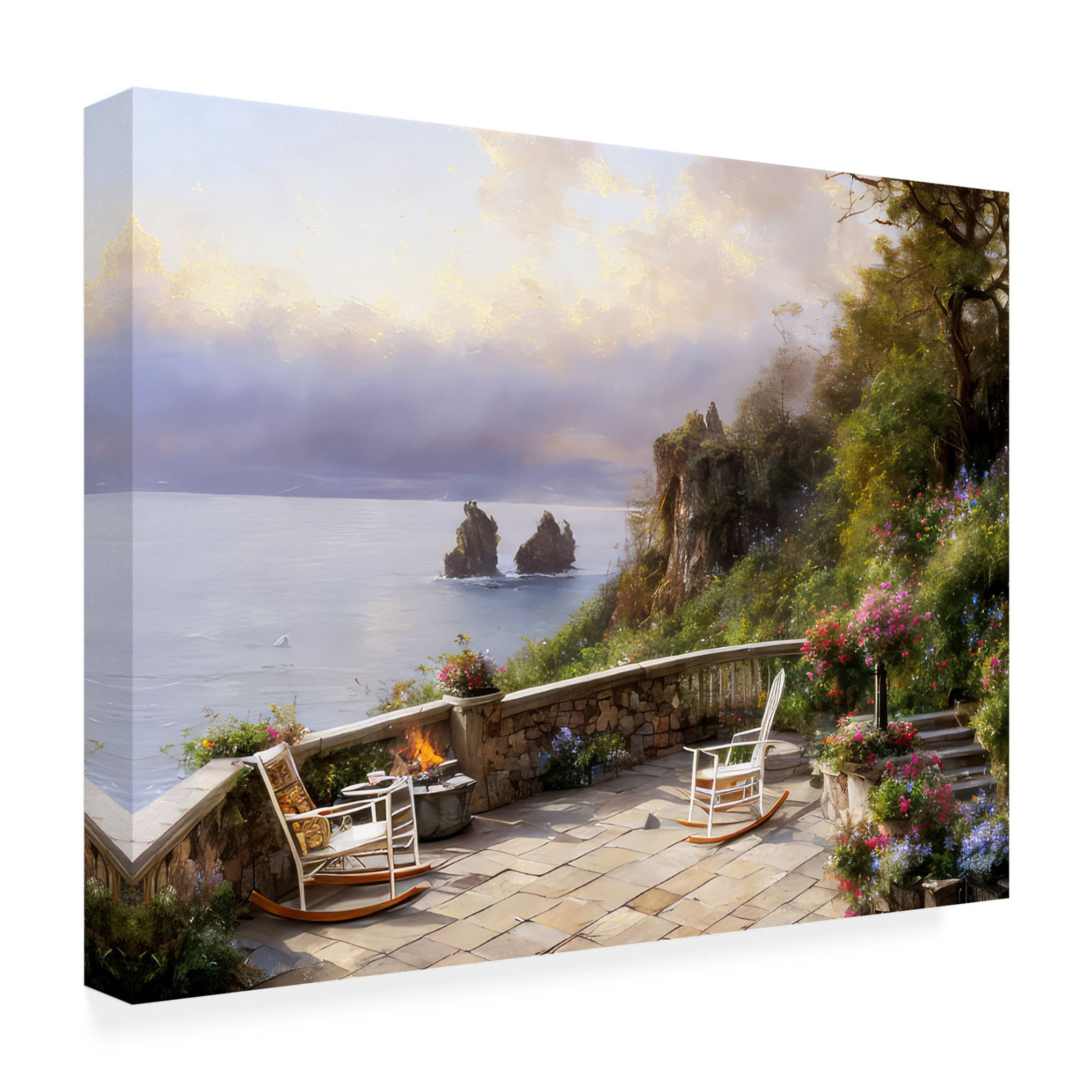 Canvas Wall Art - FootePrint Art 'Chilly Pacific Northwest Outdoor Living' Wall Art for Living Room, Bedroom, or Office Décor by Trademark Fine Art - 24 x 18 Inches