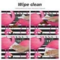 thumbnail image 4 of JEUXUS  Pink Flamingo Round Tablecloth 60 Inch, Washable Polyester Table Cloth Cover, Water Resistant Spill Proof Table Cloth for Kitchen Holiday Dining Room Party Picnic Decor, 4 of 7