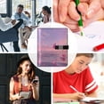thumbnail image 5 of 9.2x6.7 inch Leather Notebook 100 Sheets, Multi-Pocket Design & Pen Loop Pink Butterflies Flying Refillable Journal Organizer, 5 of 6