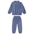 thumbnail image 4 of asjyhkr Kids Boys Girls Loungewear Outfits Long Sleeve Thermal Tops Casual Soft Comfy Pants Fuzzy Home Sets for Fall Winter(4-5 Years,Blue), 4 of 4