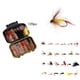 thumbnail image 4 of Eigraketly Equipo de pesca con mosca, juego de moscas con caja de almacenamiento, cebo artificial húmedo multicolor, anzuelos para exteriores, Pescar 120 piezas, 4 of 6