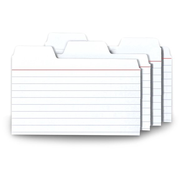 Tarjetas de índice con pestañas Find It, 3 x 5 pulgadas, color blanco, paquete de 48