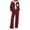 Wine, variant on Zynoxe Womens Sweatsuits 2 Piece Set Soft Corduroy Drawstring Hooded Sweatshirt & Elastic Waist Sweat Pants Suit Fashion Button Down Lounge Sets Stylish Color Block Tracksuit Set with Pockets Black S