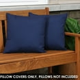 thumbnail image 7 of Sunnydaze Indoor/Outdoor Weather-Resistant Polyester Square Decorative Pillow Cover Only with Zipper Closures - 17" x 17" - Navy - 2pk, 7 of 7