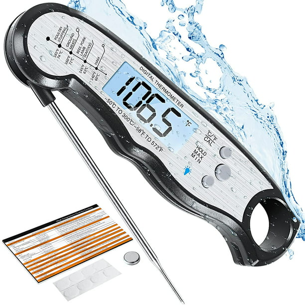 Ik heb het erkend Supersonische snelheid Smeren Digital Meat Thermometer, Waterproof Instant Read Food Thermometer for  Cooking and Grilling. Kitchen Gadgets, Accessories with Backlight &  Calibration for Candy, BBQ Grill, Liquids, Beef, Turkey - Walmart.com