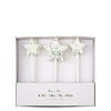 Meri Meri Silver Glitter Star Candles - Pack of 6 - Multi-Size Star Candles