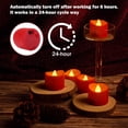 thumbnail image 2 of LED Tealight Candles Red Color Timer Battery Operated Flameless Smokeless Flickering Flashing Effect 12 PCS/Set with Decorative Fake Rose Petals, 2 of 8
