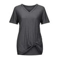 thumbnail image 5 of Lixiuxyad Outfits for Women Women's V Neck Knot Short Sleeve T Shirt, 5 of 5