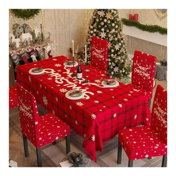 3 juegos de manteles para sillas de comedor navideños, fundas para sillas de jacquard, protectores de sillas extraíbles y lavables para el hogar, restaurante
