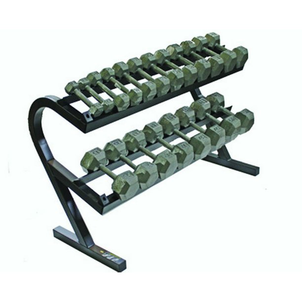 550 lb. Pairs, Dumbbell Weight Set with Rack, Hex Cast Iron Head w
