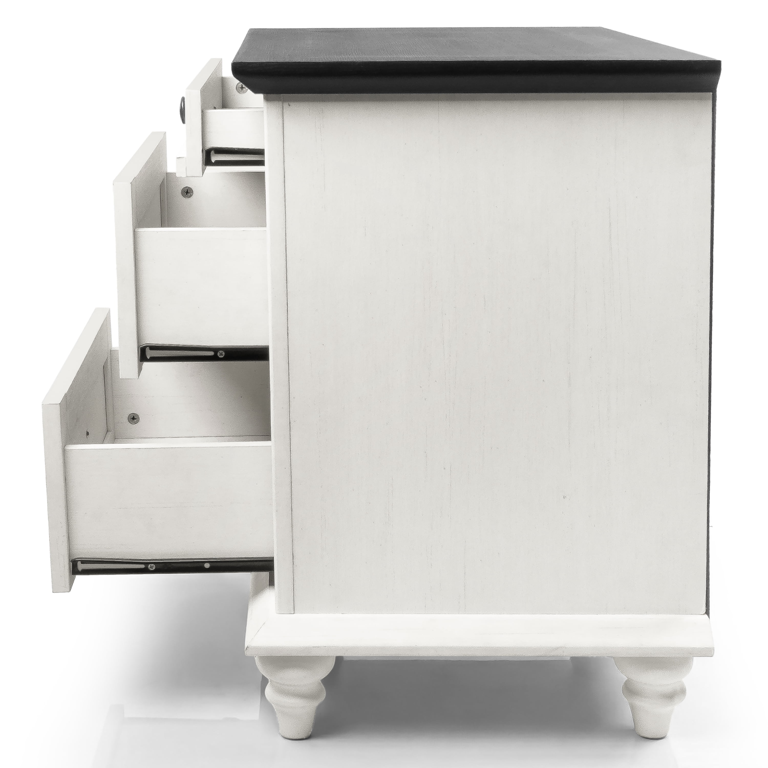 Furniture of America Calix Traditional Wood 3-Drawer Kids Nightstand, White