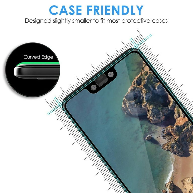Tempered Glass Screen Protector 5D Full Cover Curved Edge Compatible with Google Pixel 3 XL