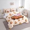 thumbnail image 2 of Erosebridal Cartoon Capybara Pink Axolotl Bedding Comforter Set 7 Pieces For Kids,Kawaii Animal Full Bedding Set For Boys Girls,Ultra Soft Home Decor, 2 of 6