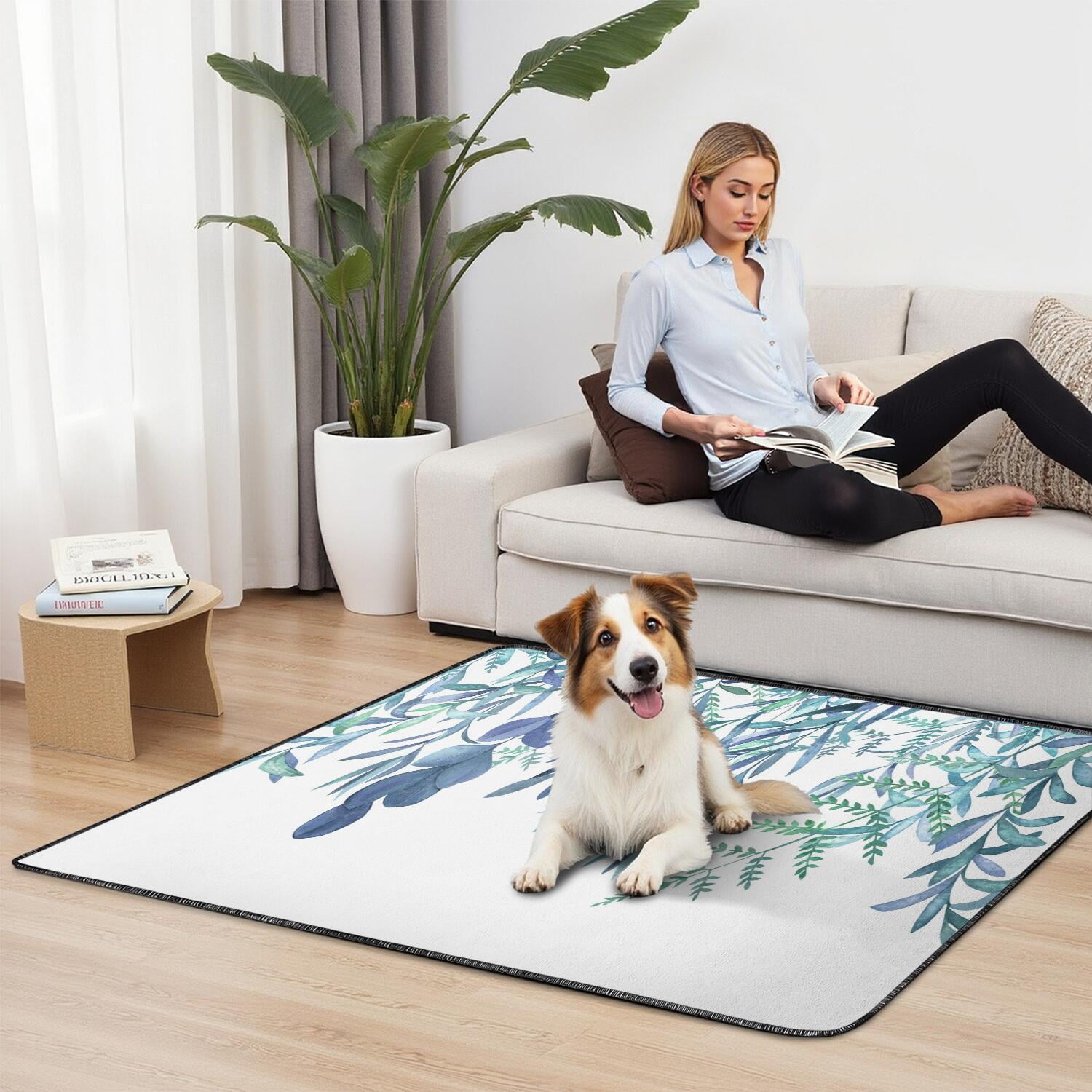 Extra Large 48x48 Inch Reusable Dog Training Pads 2-Pack, Heavy Duty Washable Puppy Potty Mats, High Absorbency Leakproof Base for Indoor Use, Floral Design