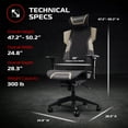 thumbnail image 3 of RESPAWN FLEXX Ergonomic Office and Gaming Chair with Lumbar Support - Breathable Mesh Recliner with Headrest & Adjustable Arms, Comfy Home Office Desk Chairs, Reclining Gaming Seat for Adults - Brown, 3 of 7
