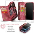 thumbnail image 4 of 2 in 1 Detachable Compatible with iPhone 14 Pro Max Wallet Case with Card Holder, Retro Premium Flip Leather Cover  Zipper Pocket Phone Cases 6.7'' (Red,IP 14 Pro Max), 4 of 18
