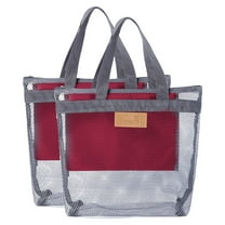 Portable Mesh Shower Caddy Tote Cosmetic Bag Hanging Toiletries Organizer For College Dorm Travel Beach Camping Bathroom Storage With Zipper Closure