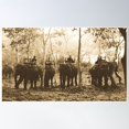 thumbnail image 2 of Elephants At Dawn Poster Wall Art, Modern Wall Decor For Living Room Bedroom, 8x12 UNFRAMED, 2 of 3