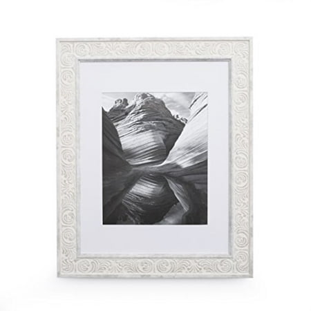 11x14 Picture Frame Distressed White Matted To 8x10 Frames By