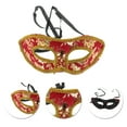 thumbnail image 3 of Unique Bargains 1 Pc Jazz Cloth-Wrapped Flat Head Half Face Party Mask for Masquerade Party Red, 3 of 5