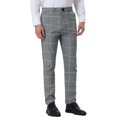 thumbnail image 5 of Lars Amadeus Men's Plaid Dress Pants Slim Fit Flat Front Business Check Trousers, 5 of 6
