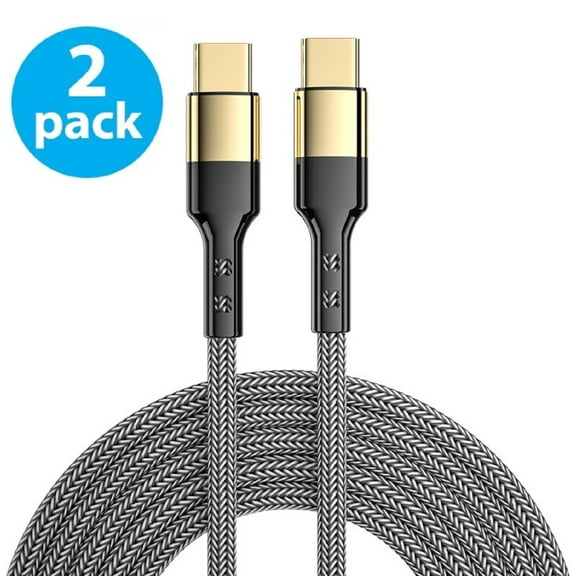 2 Pack USB-C to USB-C Cable 6.6ft , USB C Charger Cable for iPhone 15, MacBook, iPad, Samsung Galaxy, Pixel, and More