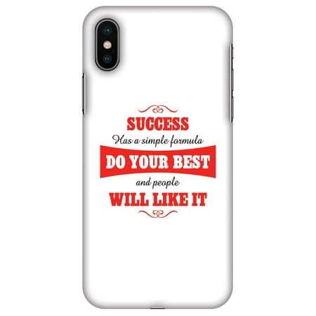 iPhone X Case - Success Do Your Best, Hard Plastic Back Cover. Slim Profile Cute Printed Designer Snap on Case with Screen Cleaning (Best Price For Iphone X)