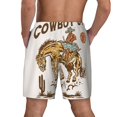 thumbnail image 2 of Lsque Mens Swim Trunks Cowboy Up Vintage Wild West Pattern - Bathing Suit Compression Liner - Beach Swim Shorts Swimwear - (S-3XL) - Stretch Quick Dry -Medium, 2 of 9