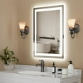 thumbnail image 2 of HIGHMIR LED Bathroom Mirror, Backlit + Front Lit, Lighted Vanity Mirror for Wall, Anti-Fog, Dimmable, 3 Colors, Memory Function, Shatter-Proof Tempered Glass, ETL Listed (32" L x 24" W), 2 of 8