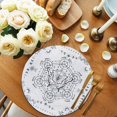 thumbnail image 2 of Round Placemats Butterfly Moon 15 inch Set of 4 Table Mats for Dining Table Boho Floral Plant Heat Resistant Non-Slip Kitchen & Home Decorative Place Mat Set, 2 of 8