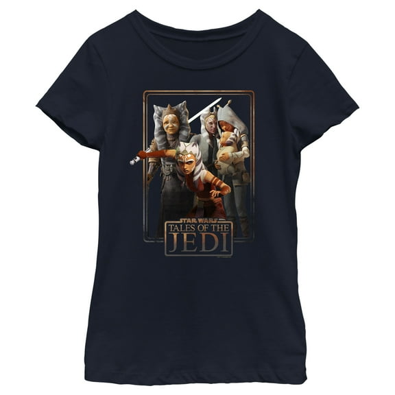 Girl's Star Wars: Tales of the Jedi Togruta Poster  Graphic Tee Navy Blue Large