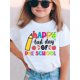 thumbnail image 1 of Back-to-School Girls Happy Last Day Pre School Colorful Letter Print Simple Casual Versatile T-Shirt girls clothes, 1 of 6