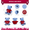 thumbnail image 2 of DolliBu I LOVE YOU Super Soft Baby Blue Bear Plush- Cute Stuffed Blue Bear Animal with Red Shirt For Valentine, Anniversary, Romantic Date, Boyfriend, or Girlfriend Gift - 8 inches, 2 of 6