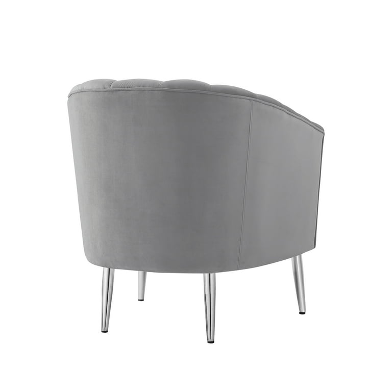 Grey tub chair with chrome legs sale
