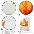 thumbnail image 3 of Designart "Orange Autumn Maple Leaf in Minimalism" Floral Framed Wall Art - Traditional Orange Tree Maple Bedroom Framed Canvas Wall Art, 3 of 6