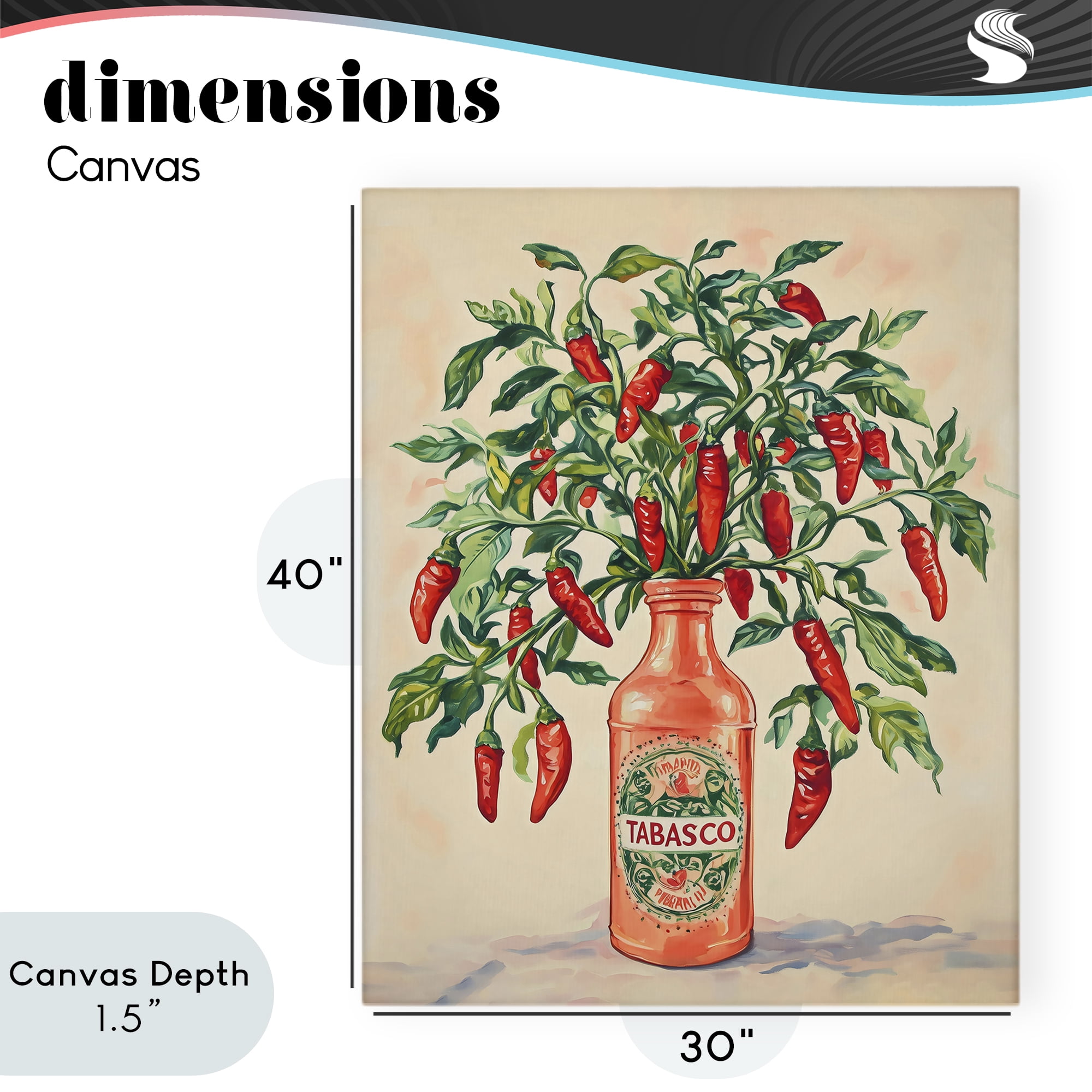 Stupell Industries Chili Peppers in Hot Sauce Vase Canvas Wall Art, design by The Prints Vibe
